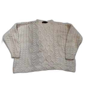 Eddie Bauer 90s Vintage Cream Cable Knit Sweater Size XL